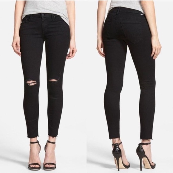 Mother Black Looker Ankle Fray Distressed. Size 26 - Picture 8 of 8